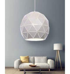 Lampadario moderno di design, paralume in metallo diametro 30 cm colore bianco BOKKA