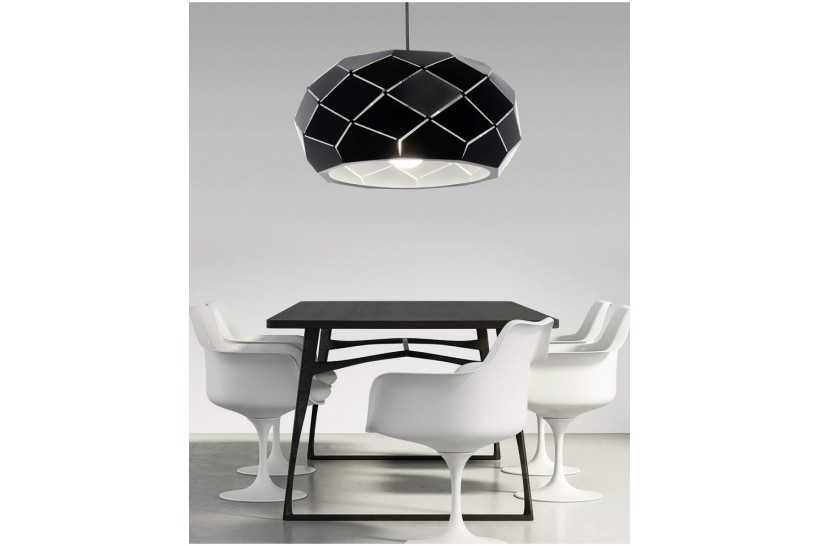 Lampadario moderno di design, paralume in metallo diametro 35 cm colore nero ROKKA