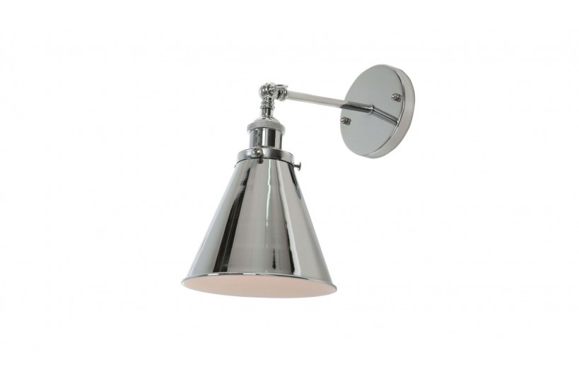 Applique lampada da parete da muro Stile Industriale vintage in metallo colore Cromato RUBI W1