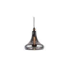Lampada a sospensione moderno di design forma di campana in vetro colore grigio fumo ZAGA