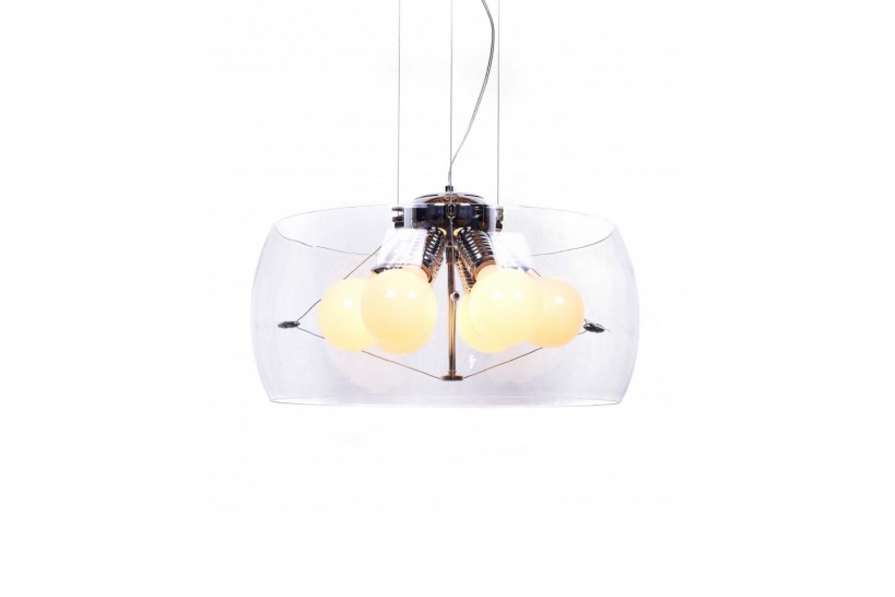 Lampadario a sospensione moderno di design in vetro trasparente a 6 lampae NANO D50