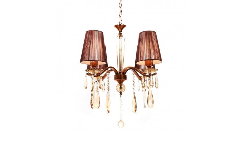 Lampadario di cristallo Alessia W4 Ottone