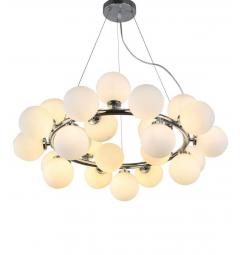 Lampadario a sospensione di design moderno 25 luci a sfere in vetro DNA SP25 Ideal Lux Cromo