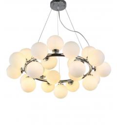 Lampadario a sospensione di design moderno 25 luci a sfere in vetro DNA SP25 Ideal Lux Cromo