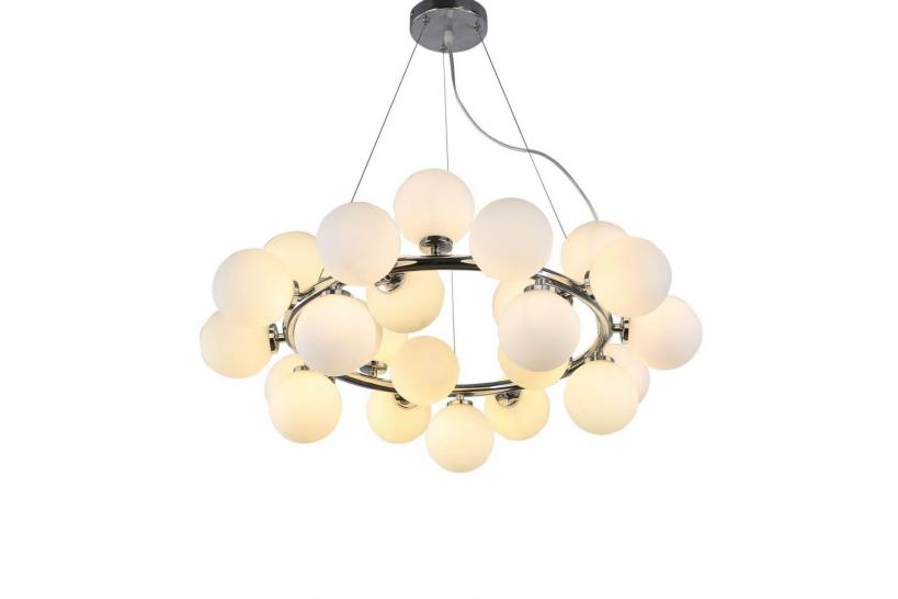 Lampadario a sospensione di design moderno 25 luci a sfere in vetro DNA SP25 Ideal Lux Cromo Lampadario a sospensione di design moderno 25 luci a sfere in vetro DNA SP25 Ideal Lux Cromo