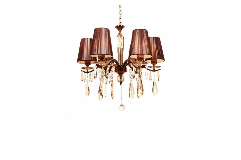 Lampadario di cristallo Alessia W6 Ottone