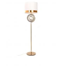 Lampada da terra MONTERONI con paralume in tessuto ignifugo colore bianco struttura e base in metallo colore oro