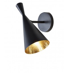 Applique lampada da parete in stile industriale vintage di metallo in colore nero centro oro Foggi W1