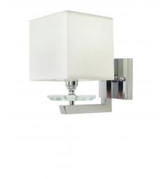 Applique lampada da parete muro in metallo, tessuto e cristallo FIANELO W1 colore Bianco