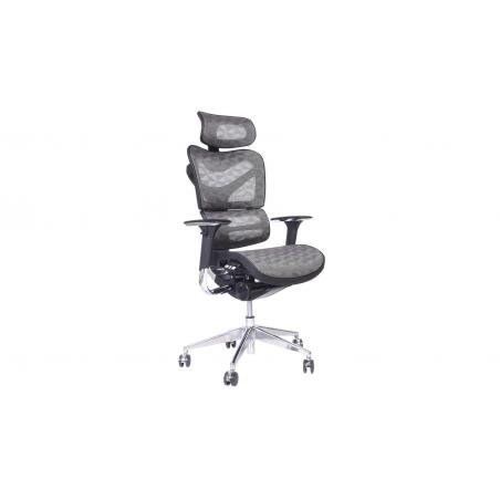 Sedia ergonomica da ufficio con supporto lombare, base con ruote - Main Image