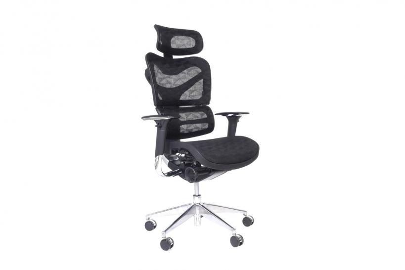 Sedia per ufficio ergonomica su ruote con supporto lombare color  Nero