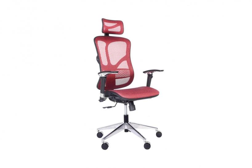 Poltrona ergonomica in tessuto da ufficio 521 Rosso