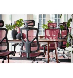 sedie ergonomiche ufficio colore rosso tessuto rete