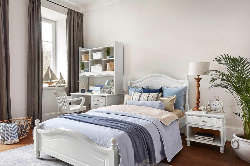 Camera da letto singola completa bianca per ragazze-Arrediorg.it