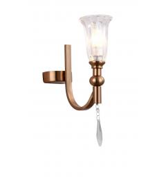 Applique lampada da parete moderno con cristalli di metallo colore ottone RIONELLA W1