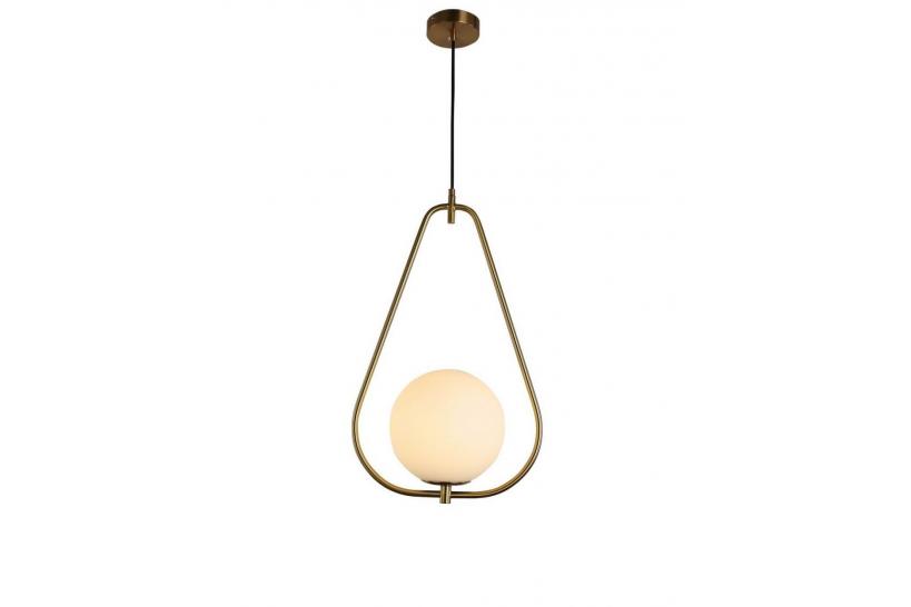 lampada a sospensione moderno di design con sfera in vetro colore bianco FORNERI D20