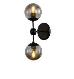 Applique lampada da parete moderno di design a paralume in vetro colore Grigio fumo Zodiak W2