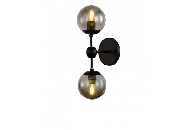 Applique lampada da parete moderno di design a paralume in vetro colore Grigio fumo Zodiak W2