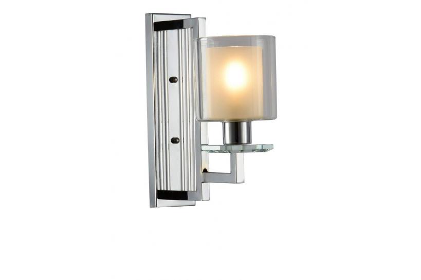 Applique lampada da parete moderno di metallo colore cromo MANHATTAN W1