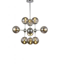 Lampadario a sospensione di design moderno a 9 sfere in vetro GALA W10 Cromo