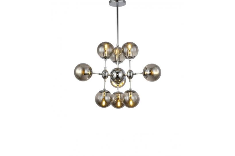 Lampadario a sospensione di design moderno a 9 sfere in vetro GALA W10 Cromo Lampadario a sospensione di design moderno a 9 sfere in vetro GALA W10 Cromo