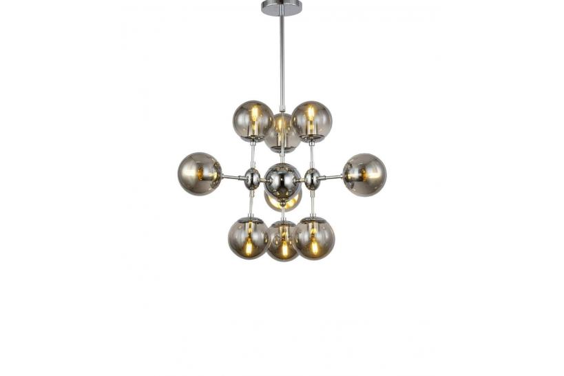 Lampadario a sospensione di design moderno a 9 sfere in vetro GALA W10 Cromo