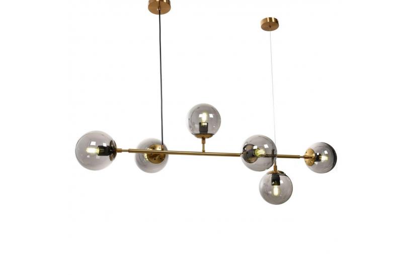 Lampadario a sospensione di design moderno a 6 sfere in vetro CEREDO W6 Ottone Lampadario a sospensione di design moderno a 6 sfere in vetro CEREDO W6 Ottone