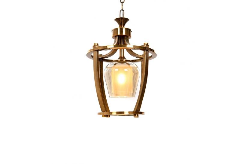 Lampada a sospensione in stile industriale vintage di metallo ottone BROOKLYN W1