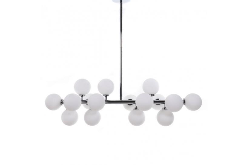 Lampadario a sospensione di design moderno 16 luci a sfere in vetro PETRICA W16 Cromo Lampadario a sospensione di design moderno 16 luci a sfere in vetro PETRICA W16 Cromo