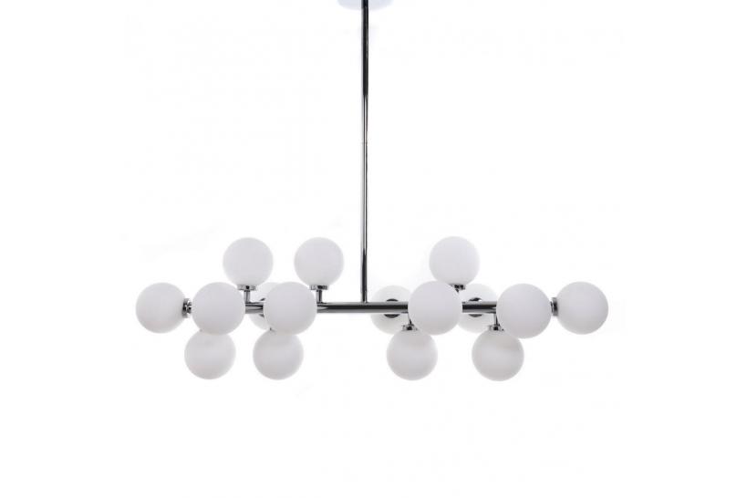 Lampadario a sospensione di design moderno 16 luci a sfere in vetro PETRICA W16 Cromo