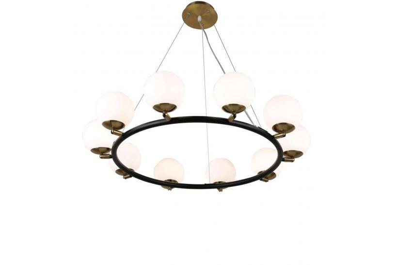 Lampadario a sospensione di design moderno MODICA W10 Nero Ottone