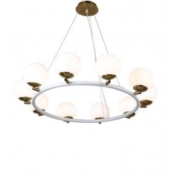 Lampadario a sospensione di design moderno MODICA W10 Bianco Ottone