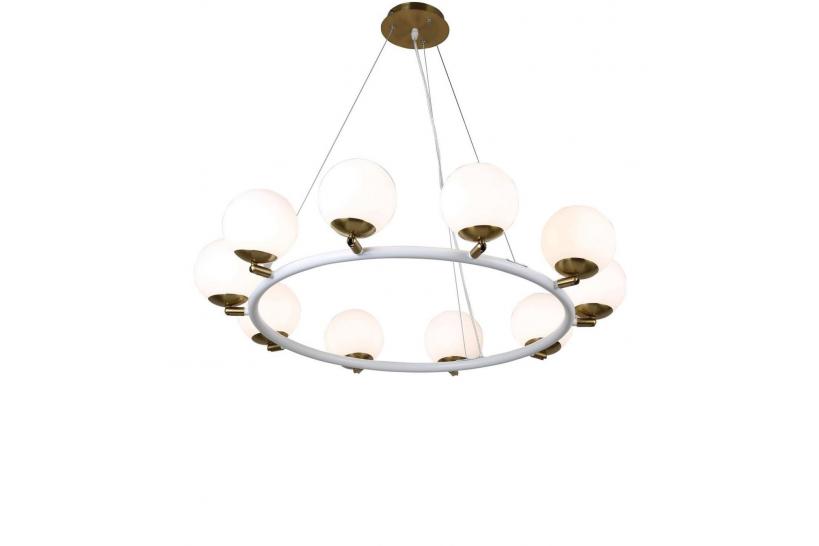 Lampadario a sospensione di design moderno MODICA W10 Bianco Ottone