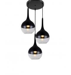 Lampada a sospensione di design 3 sfera in vetro FRUDO W3 Nero