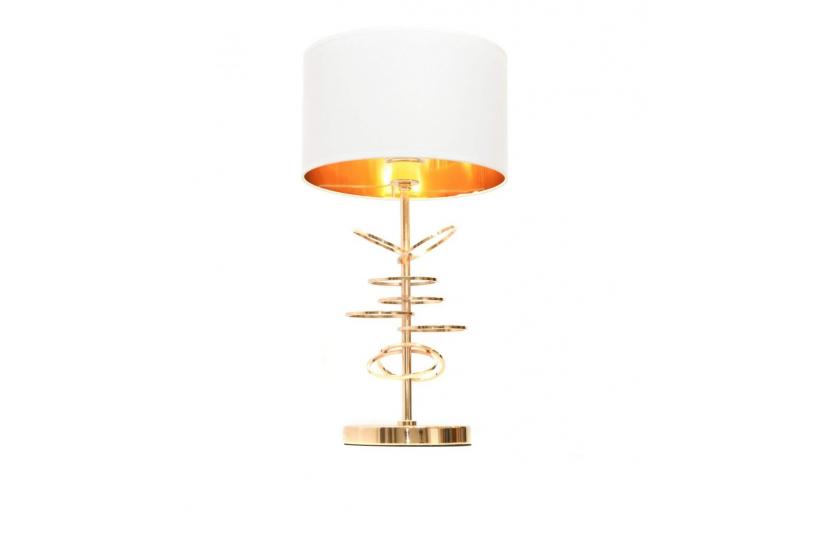 Lampada da tavolo comodino glamour MILARI Bianco-Oro