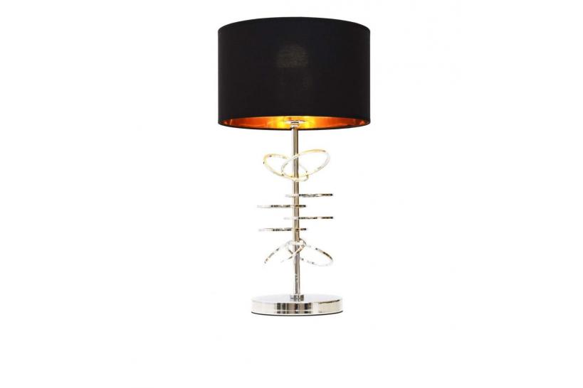 Lampada da tavolo comodino glamour MILARI Nero-Cromo