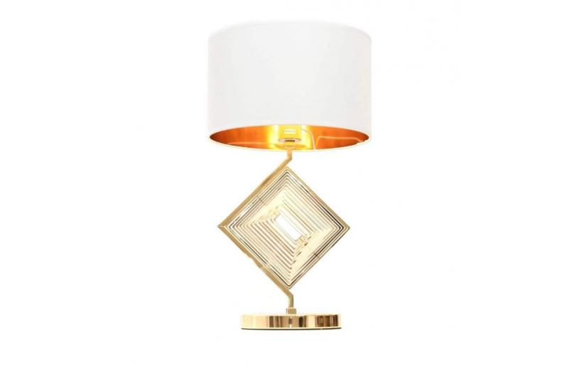 Lampada da tavolo comodino glamour BENARDI Bianco-Oro