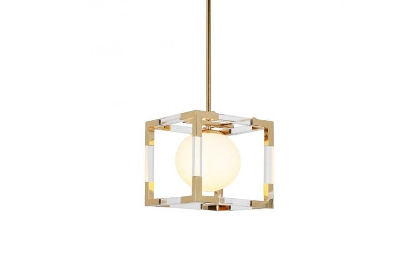 Lampadario a sospensione moderno di design a sfera in gabbia oro BOSCO W1