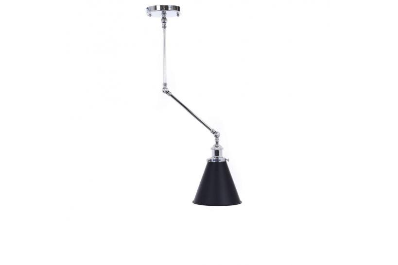 Lampadario a sospensione stile industriale cromo con nero TERI W2