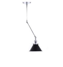 Lampadario a sospensione stile industriale cromo con nero DERI W2