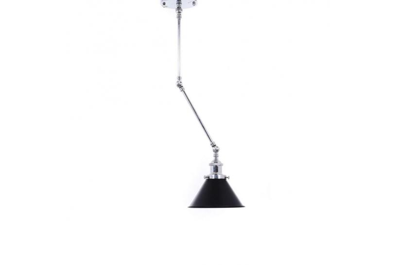 Lampadario a sospensione stile industriale cromo con nero DERI W2