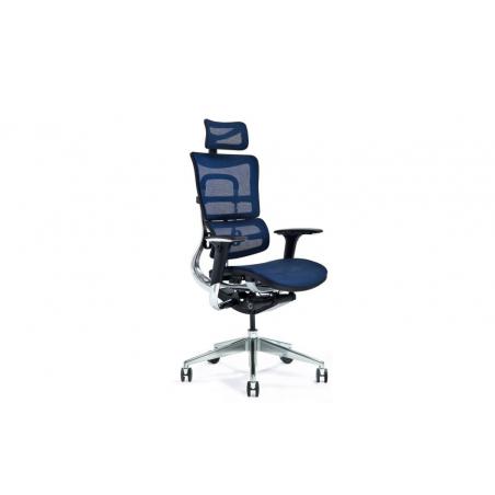 Sedia ufficio ergonomica professionale blu tessuto rete