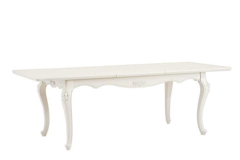tavolo avorio allungabile in stile classico con decorazioni floreali tavolo avorio allungabile in stile classico con decorazioni floreali