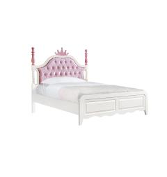 letti principessa in legno bianco e rosa con testata trapuntata