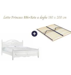 Letto matrimoniale con rete a doghe stile provenzale