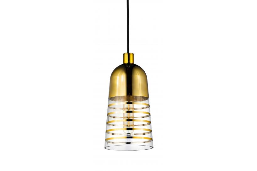 Lampada a sospensione moderno di design in vetro colore oro ETRICA