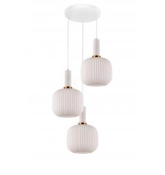 Lampada a sospensione moderno di design a tre sfere in vetro colore bianco GATO W3-RD