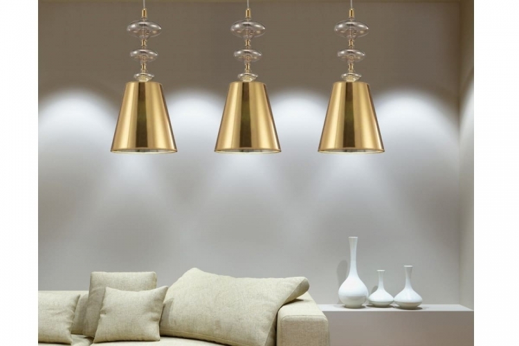 Lampadario design a sospensione colore oro