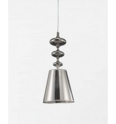 Lampadario design a sospensione colore argento in vetro e metallo