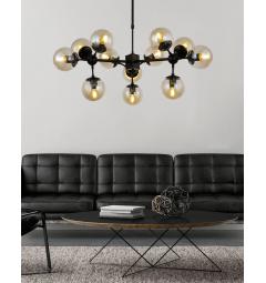 Lampadario moderno a sospensione con sfere di  vetro a 12 punti luce - Arrediorg